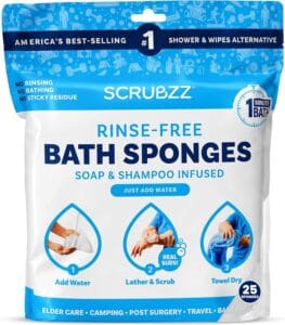 Scrubzz No Rinse Bathing Showering Sponge