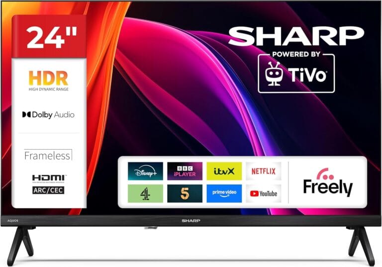 Sharp 24 Inch Smart LED 12v 24v TV with Freeview Prime Netflix Satellite