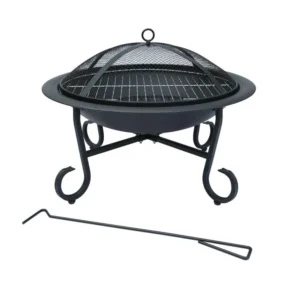 Garden Patio Fire Pit Heater Round Bowl Black