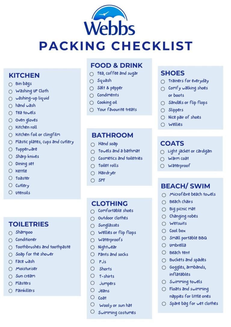 essential packing checklist for your first motorhome trip