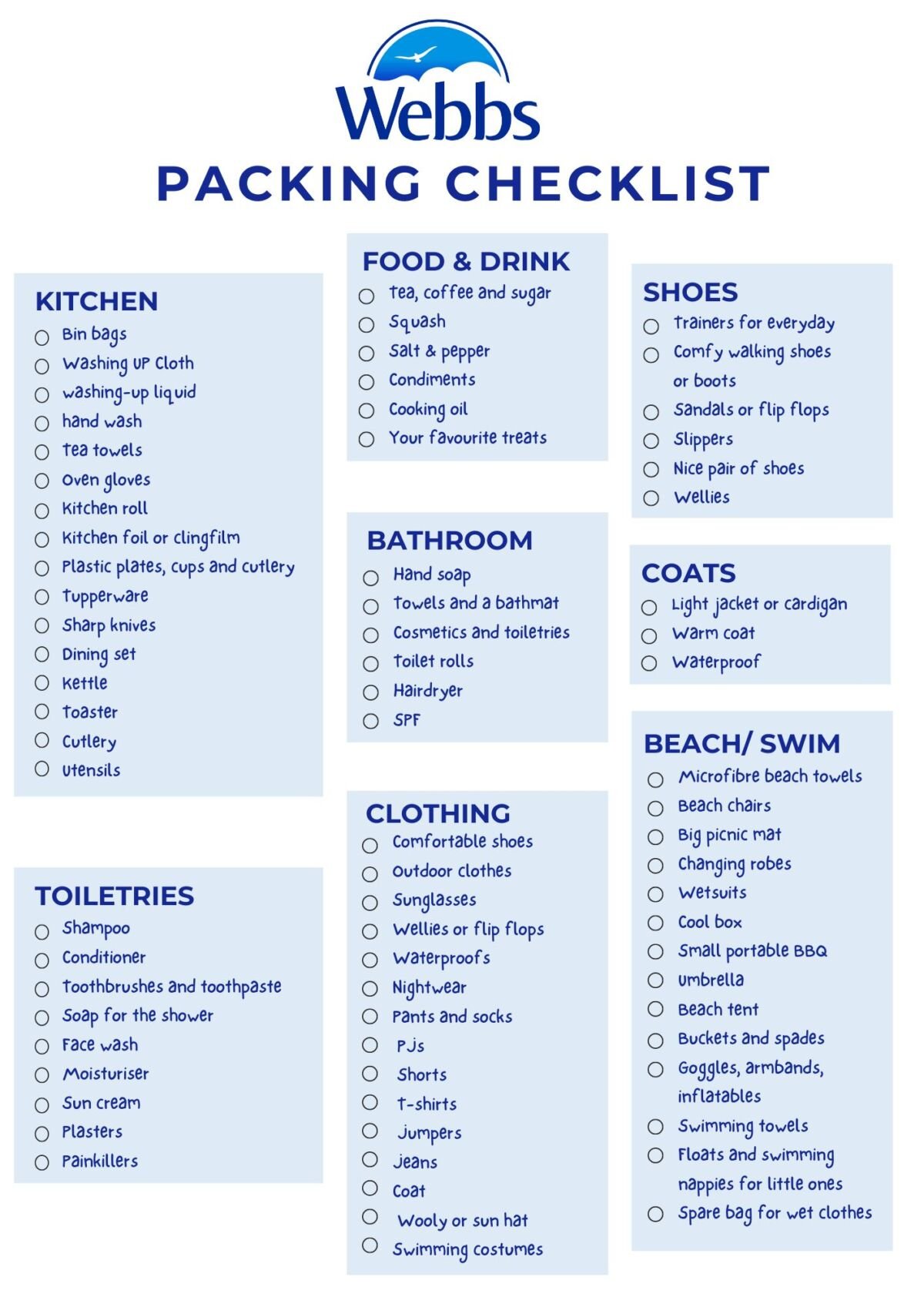essential packing checklist for your first motorhome trip