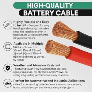 Red and Black Leisure Battery Cable Wire